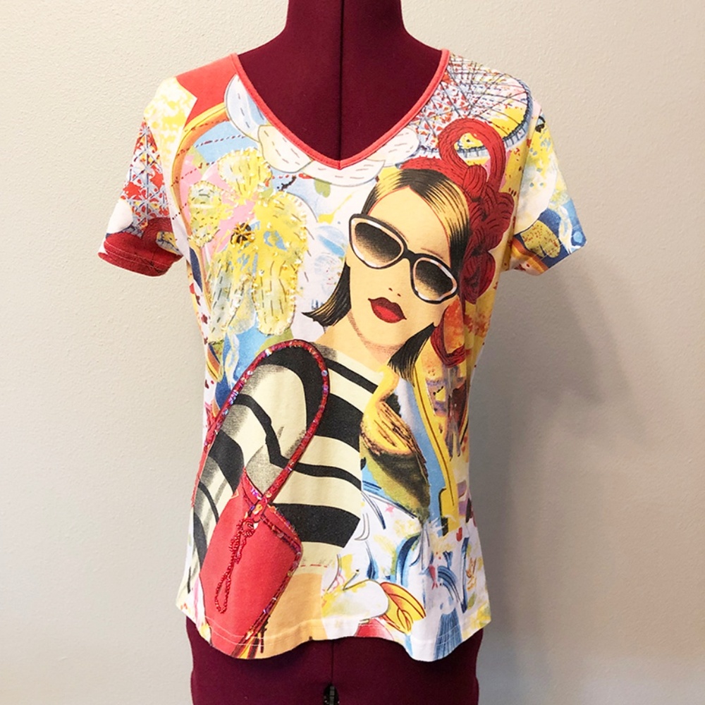 Custo Barcelona | Illustrated Tee w/ Sequins